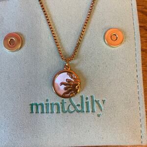 NEW Mint & Lily Mother of Pearl Sun Pendant 16" Gold-tone White
